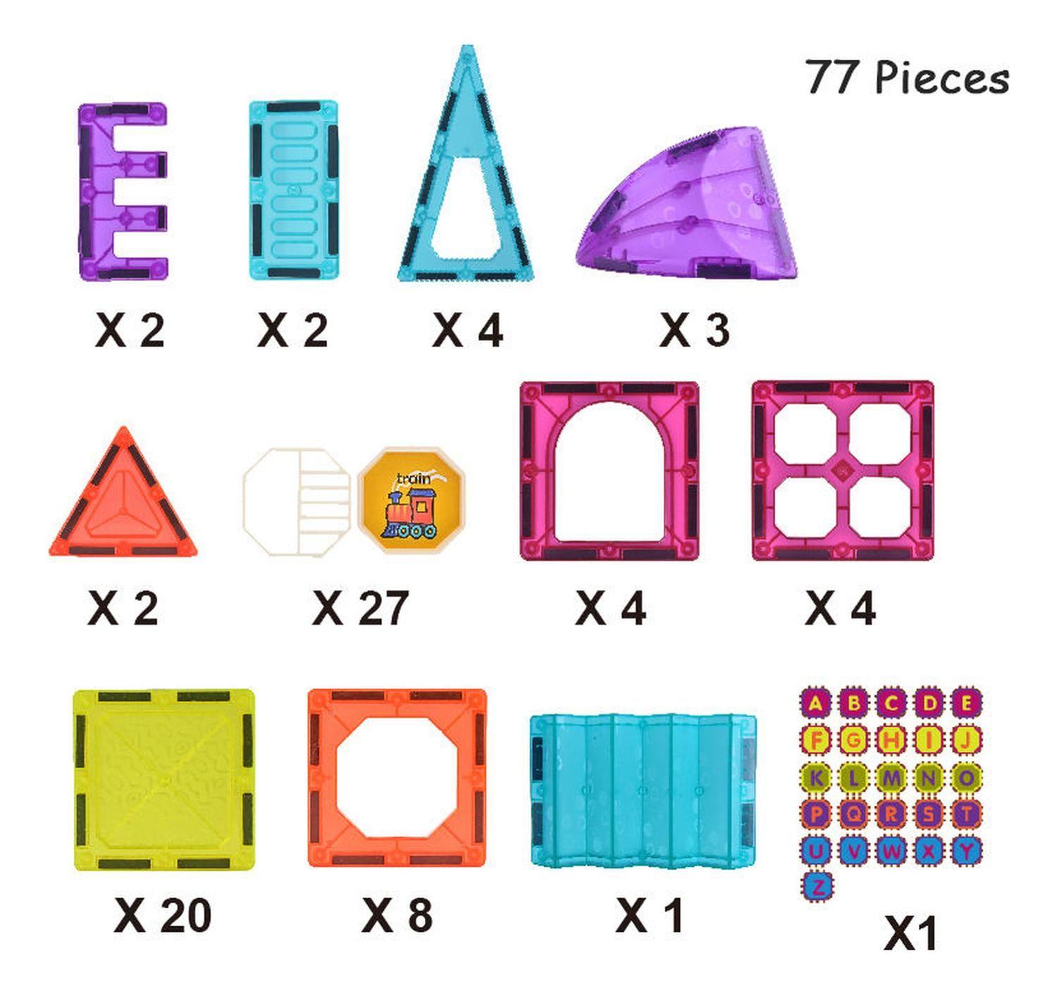 Juego De Bloques Magnéticos 77 Piezas Pista Con Pelotas-3