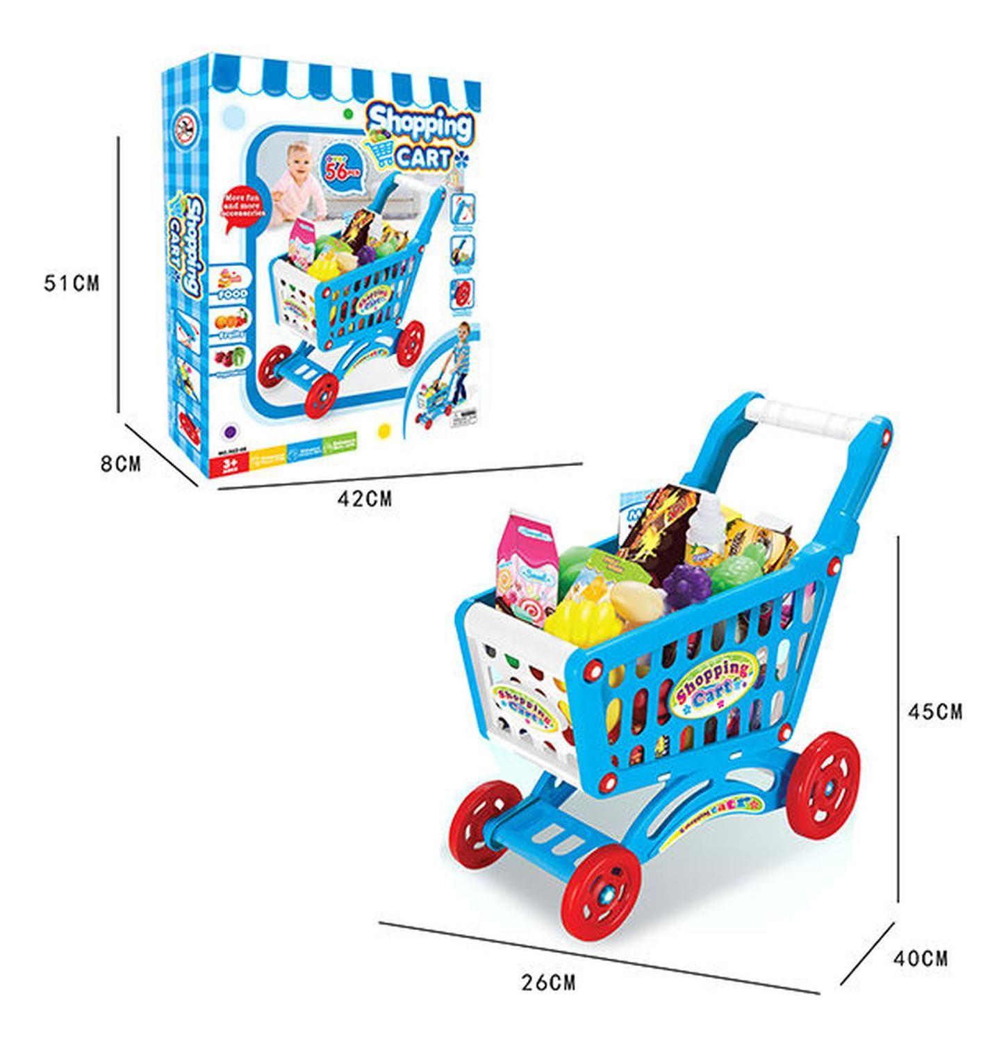 Carrito De Compra Supermercado Para Niños 56 Piezas Colores-5