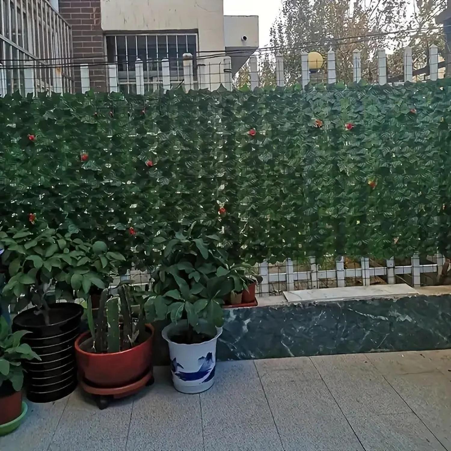 Malla de Hojas Cerca Tupidas Enredadera Decoración 3x1 m-2