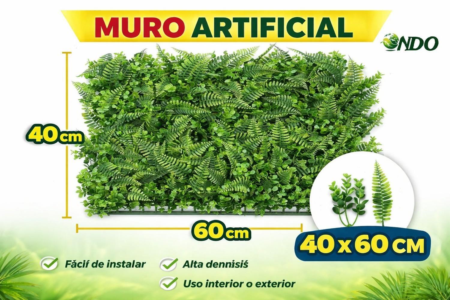 Jardín Muro vertical artificial F palmeta Plantas 60x40 cm-3