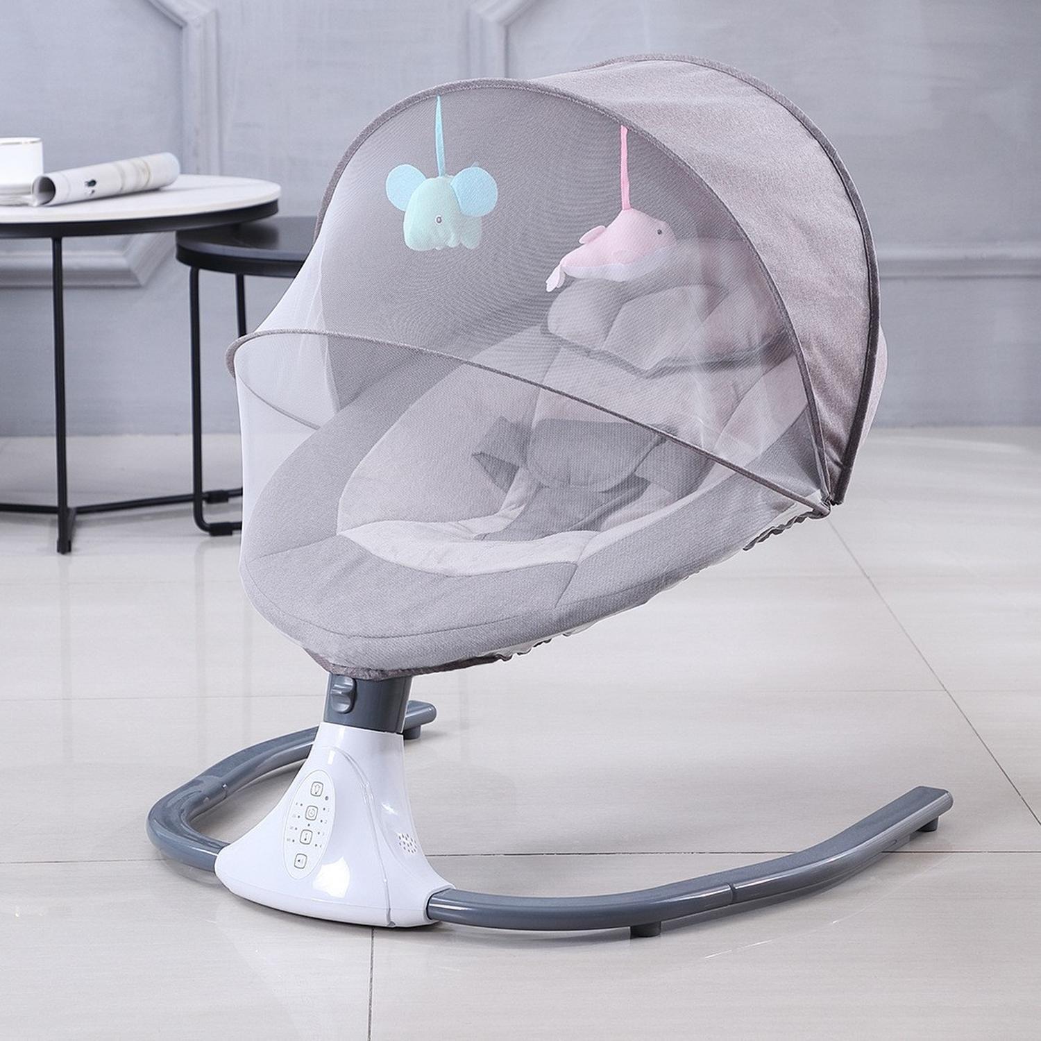 Cuna Bebe Mecedor Eléctrico 3 En 1 Música Silla Mecedora-2