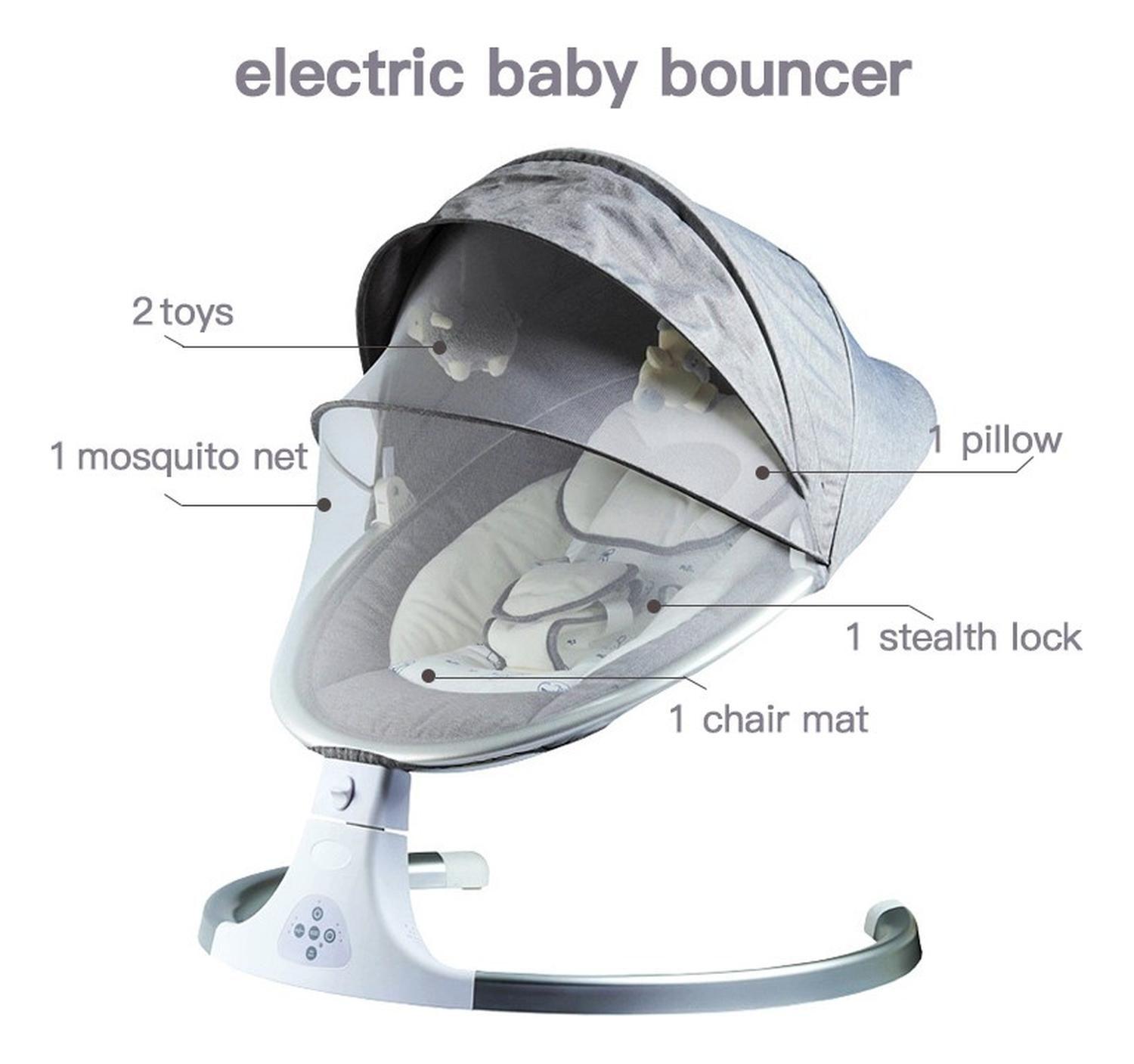 Cuna Bebe Mecedor Eléctrico 3 En 1 Música Silla Mecedora-5