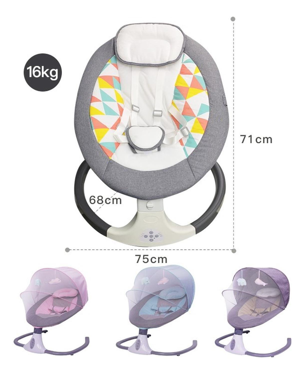 Cuna Bebe Mecedor Eléctrico 3 En 1 Música Silla Mecedora-7