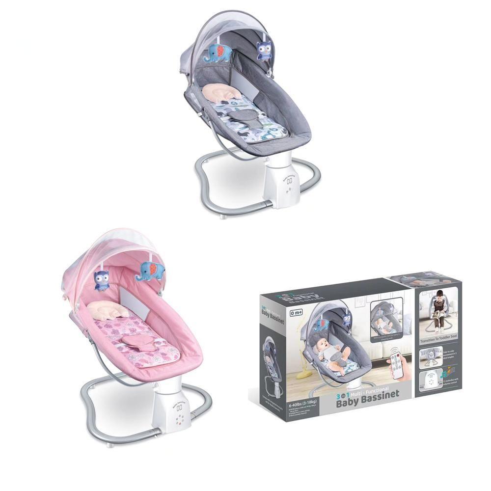 Cuna Bebe Mecedor Eléctrico 3 En 1 Música Silla Mecedora-5