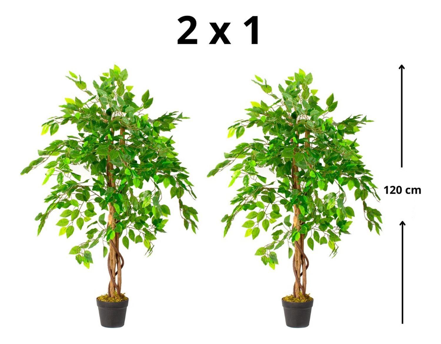 Pack 2x1 Planta Artificial Ficus Benjamina 120 cm c/ 630 hjs-1