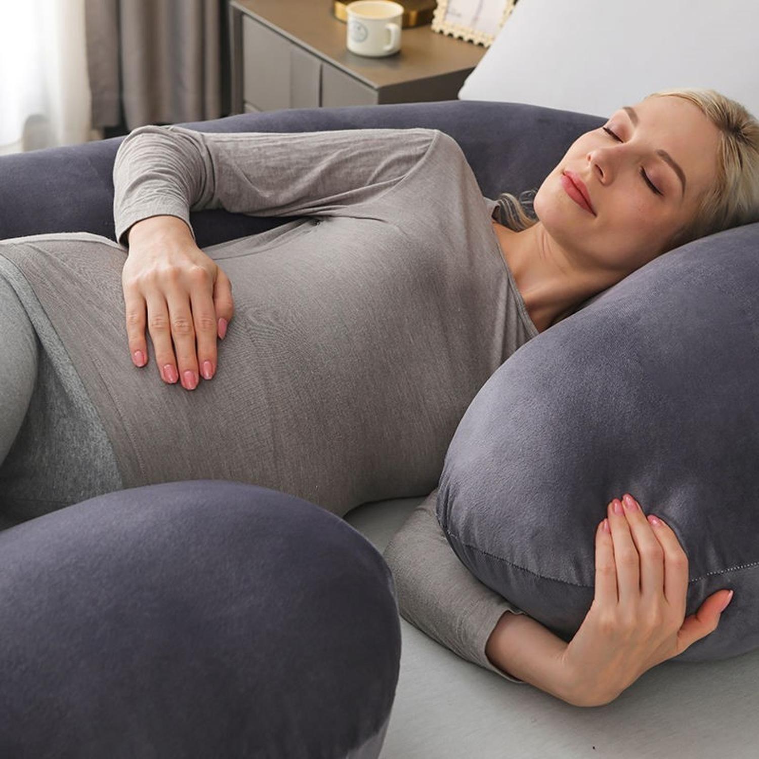 Cojín Almohada Maternal Gris Pre Y Post Natal Funda Muy Suav-5
