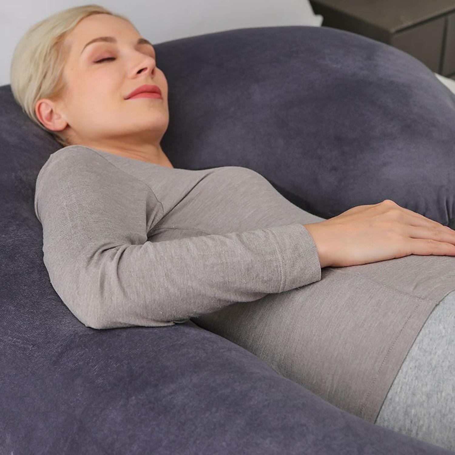 Cojín Almohada Maternal Gris Pre Y Post Natal Funda Muy Suav-6