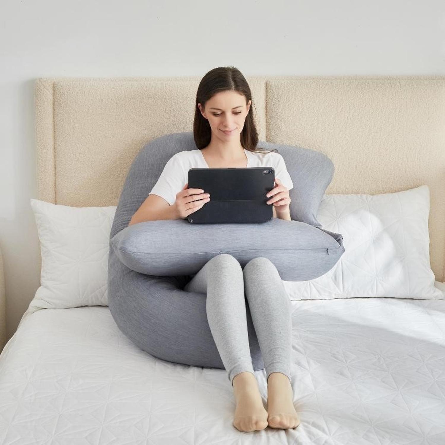 Cojín Almohada Maternal Gris Pre Y Post Natal Funda Muy Suav-5