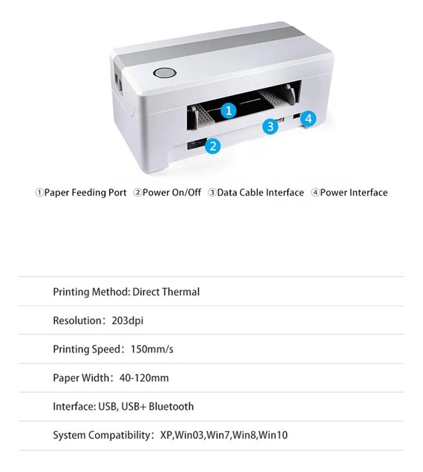 Impresora Termica Etiquetas Adhesivas 100mm X 150mm-7