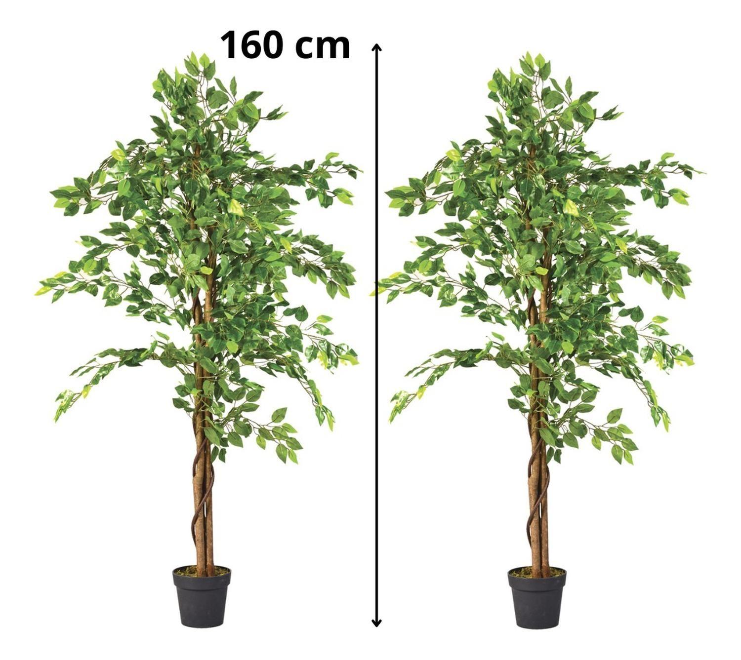 2 X 1 Plantas Artificiales Ficus 160 Cm Verde-2