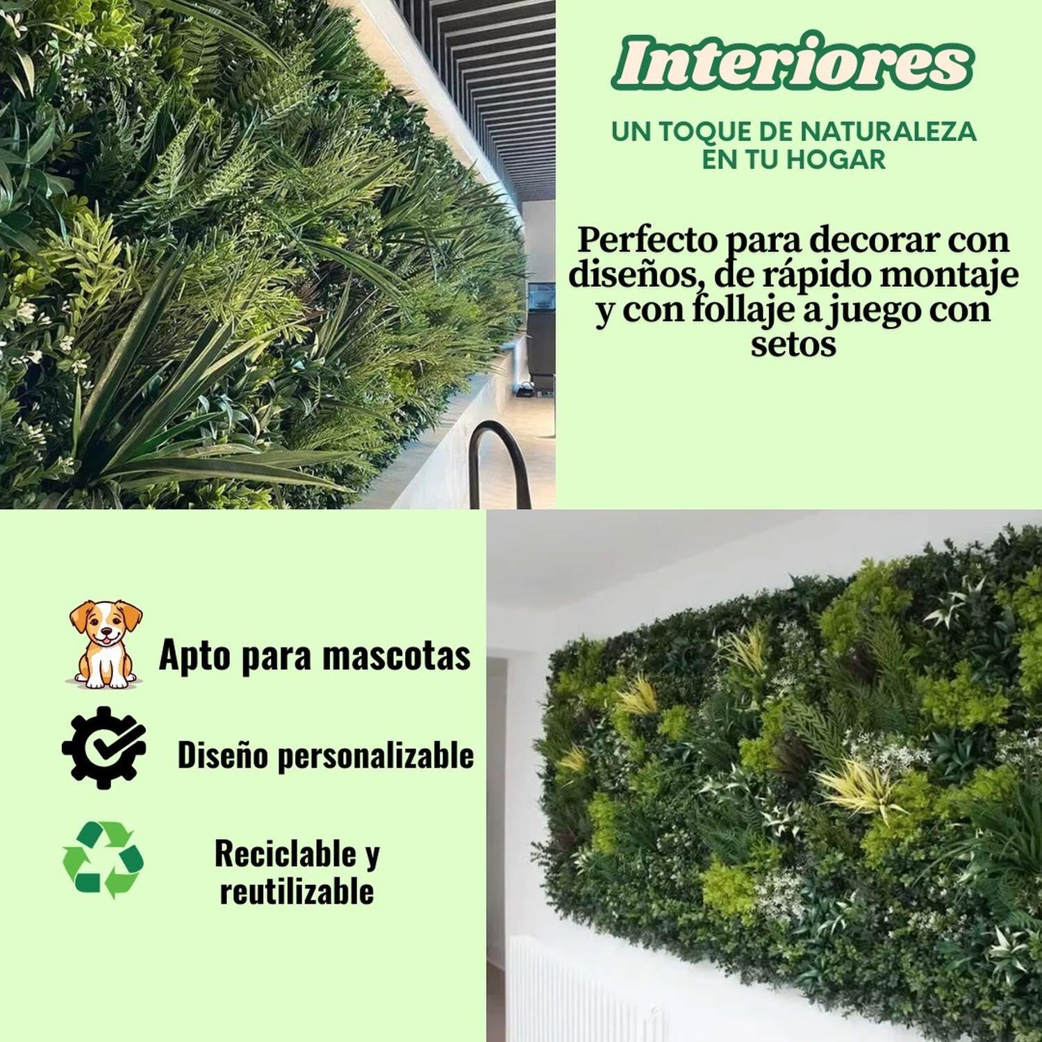 Jardín Muro Vertical Artificial D palmeta Plantas 60x40 cm-5