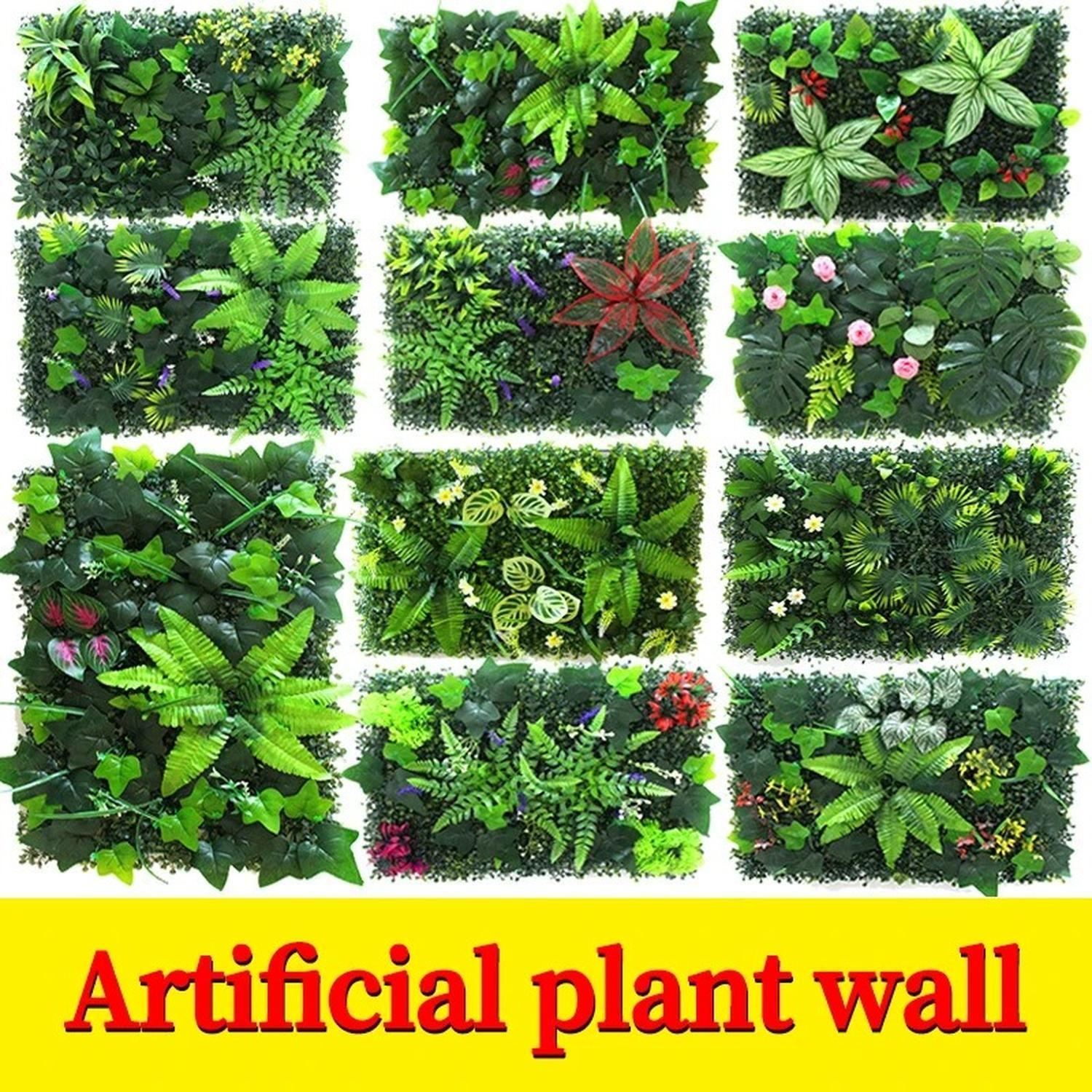 Jardín Muro Vertical Artificial D palmeta Plantas 60x40 cm-7