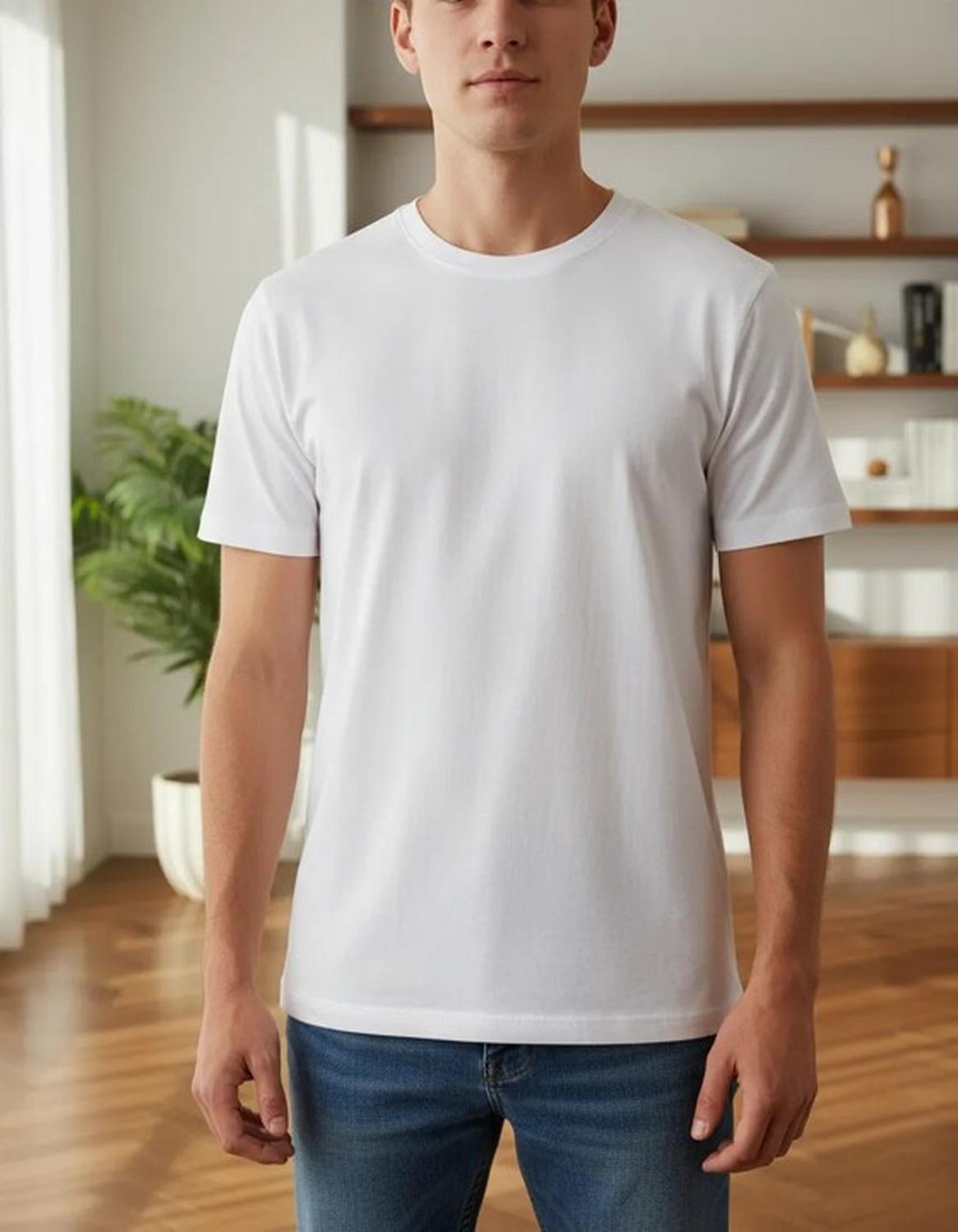 Polera Premium Algodón 100% Manga Corta Basico Estampar-0