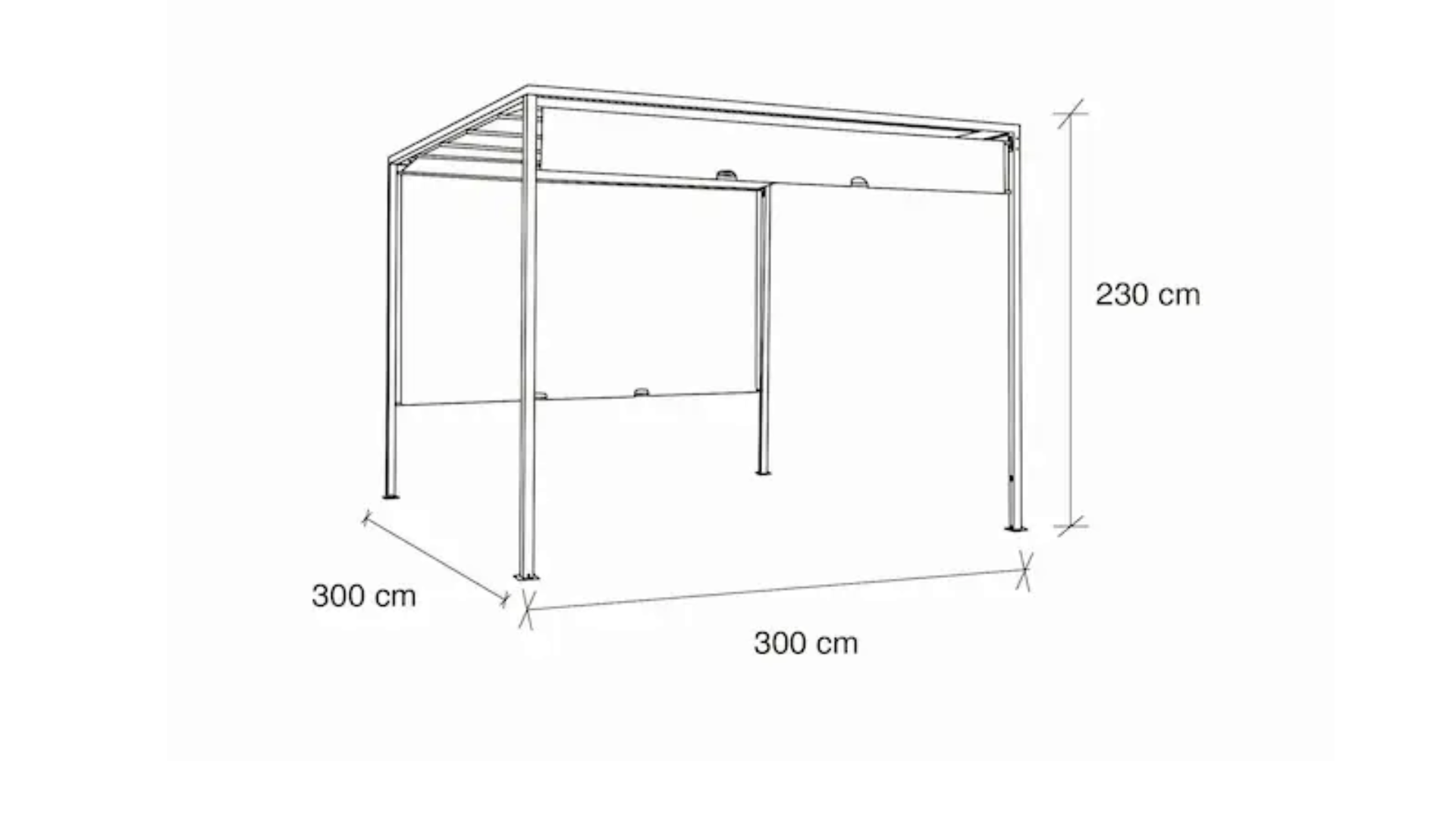Pérgola 3x3x2,3 m Albany - Gris Oscuro - Outzen-3