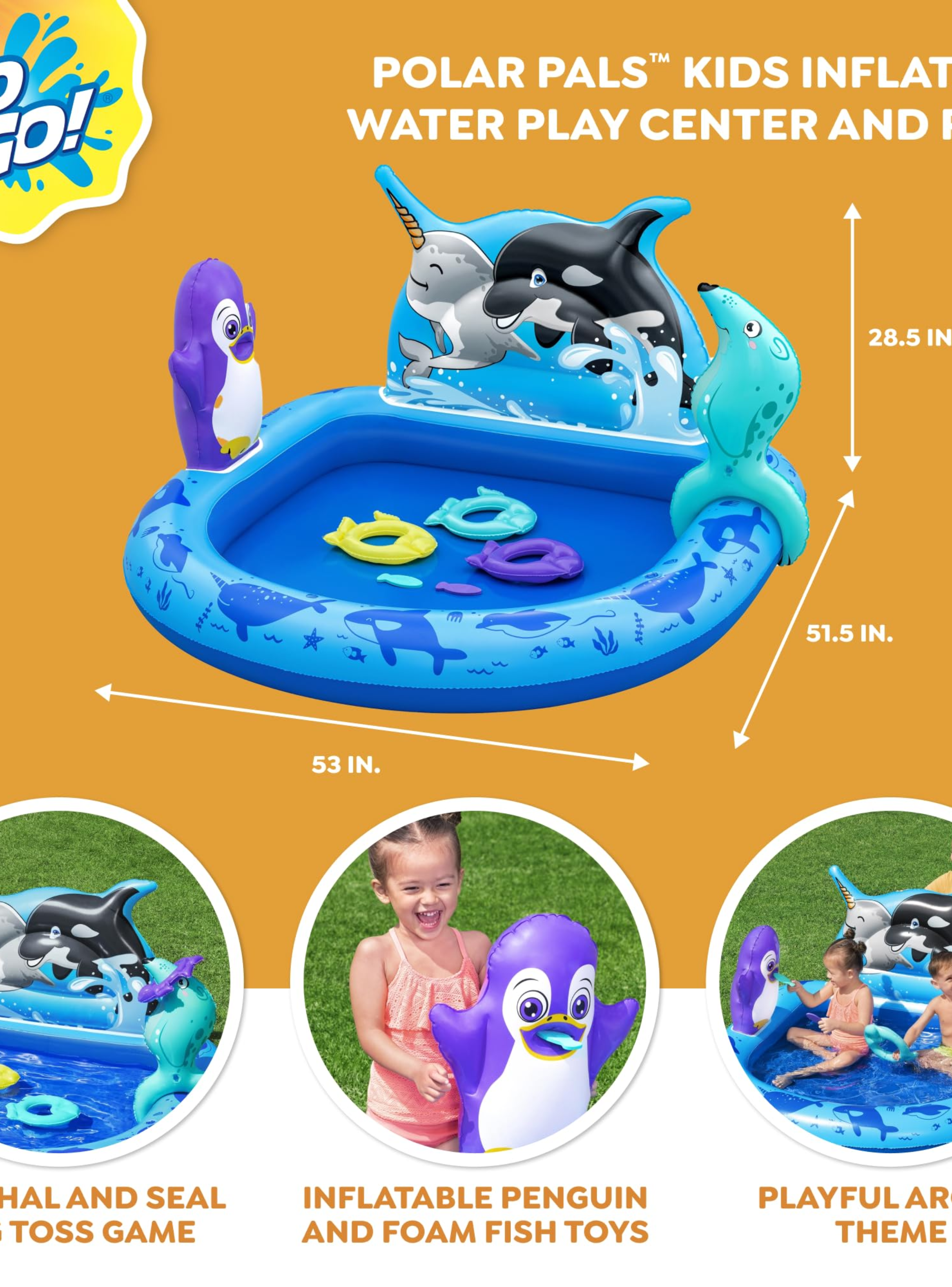 Piscina Inflable Ártico - Centro juegos 84 L - 73x134x131 cm-2