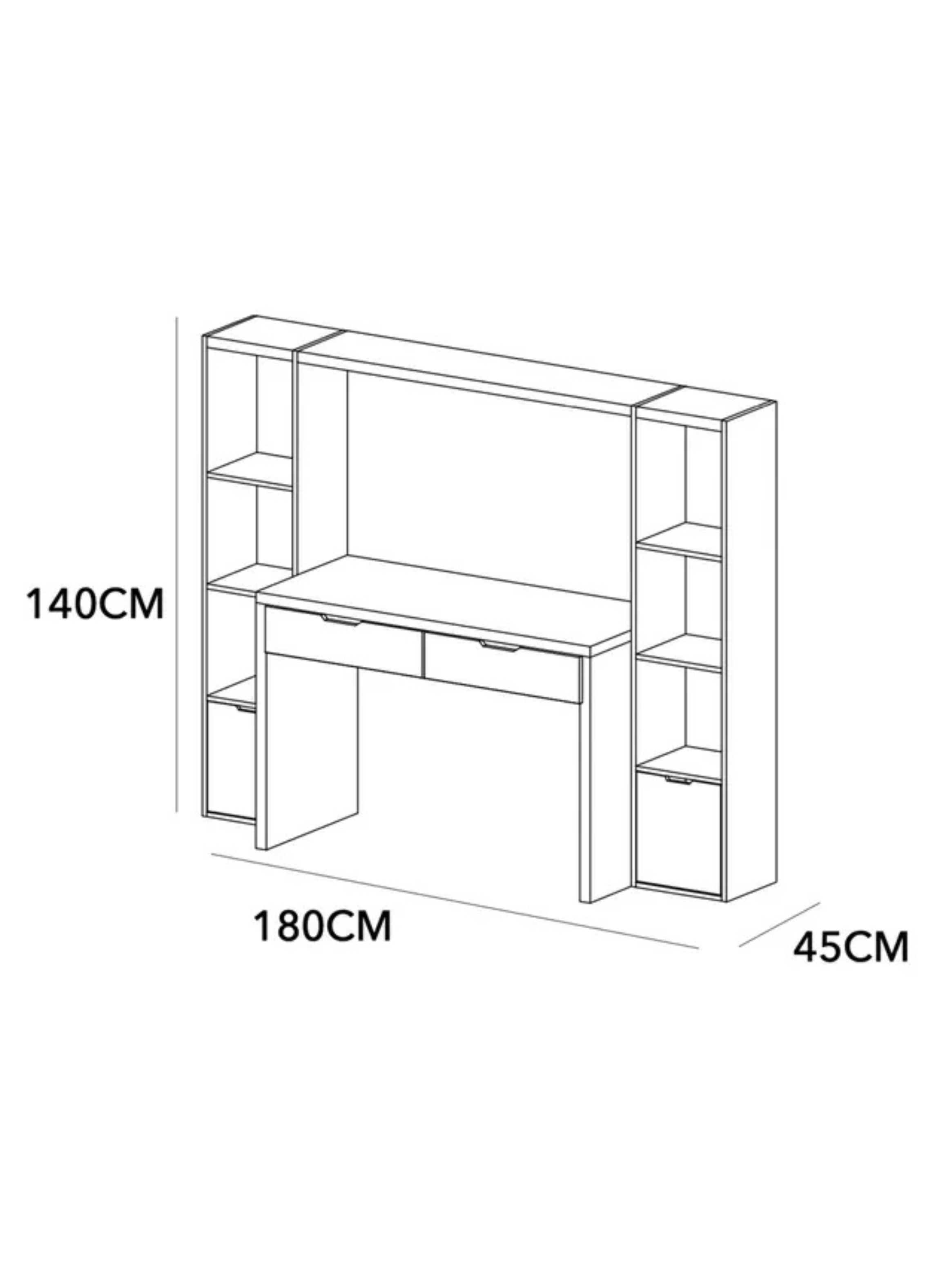 Centro de trabajo Reine 3 cajones - 165 x 140 x 45 Cm -  M+Design-4