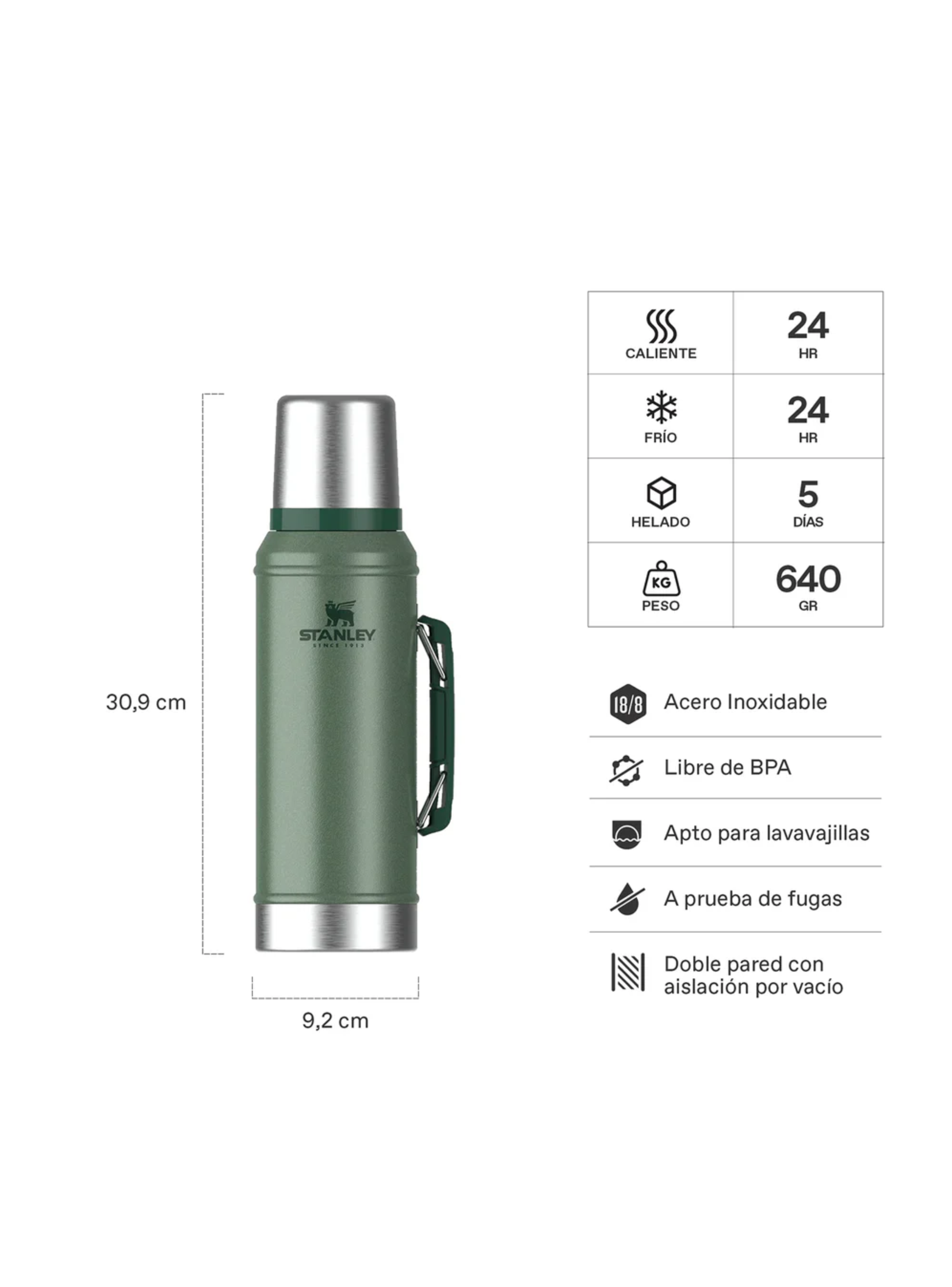 Termo Stanley Classic Verde| 950 ML-2