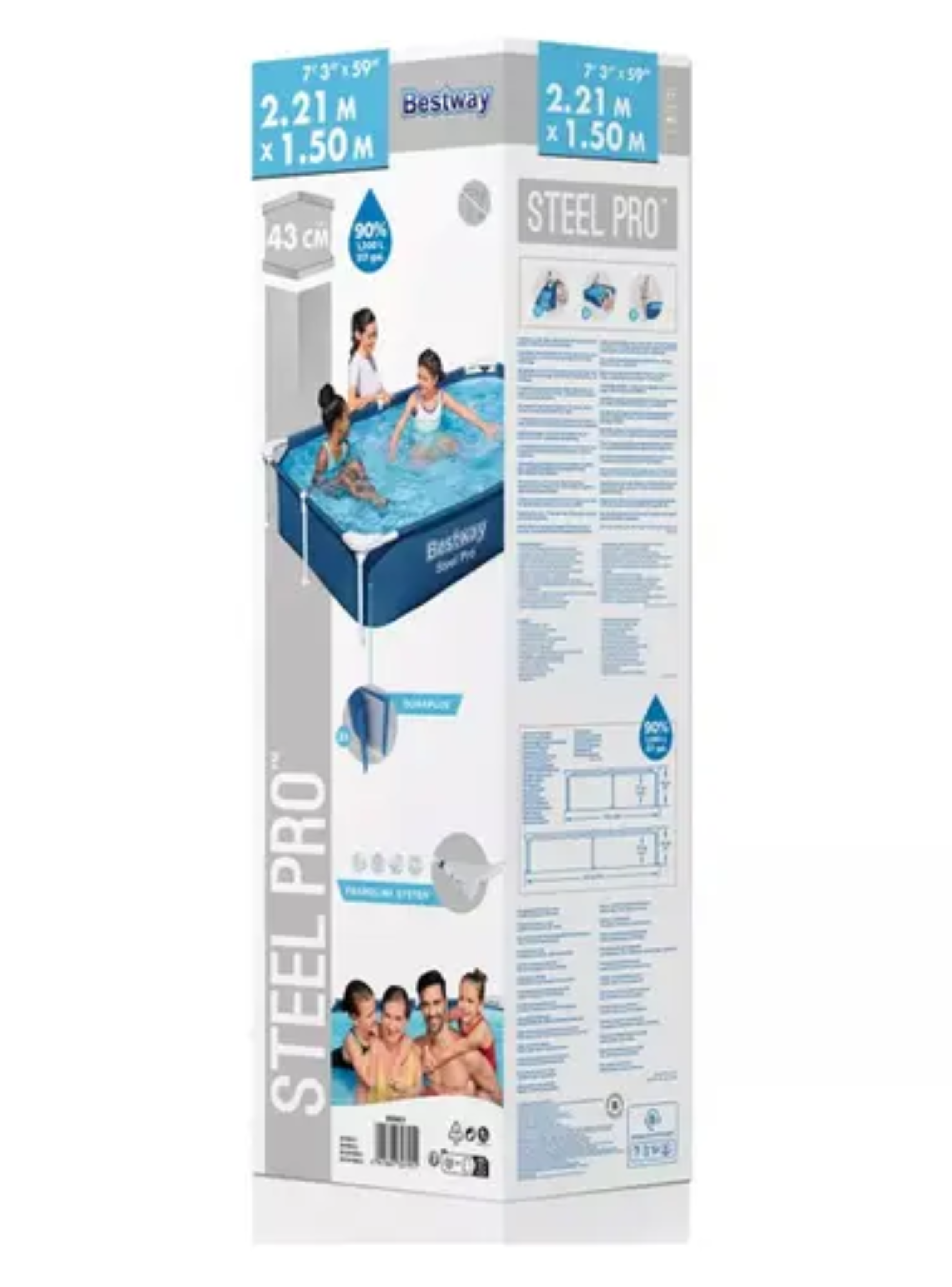Piscina estructural 43x150x221 cm - 1.200 litros - Bestway-2