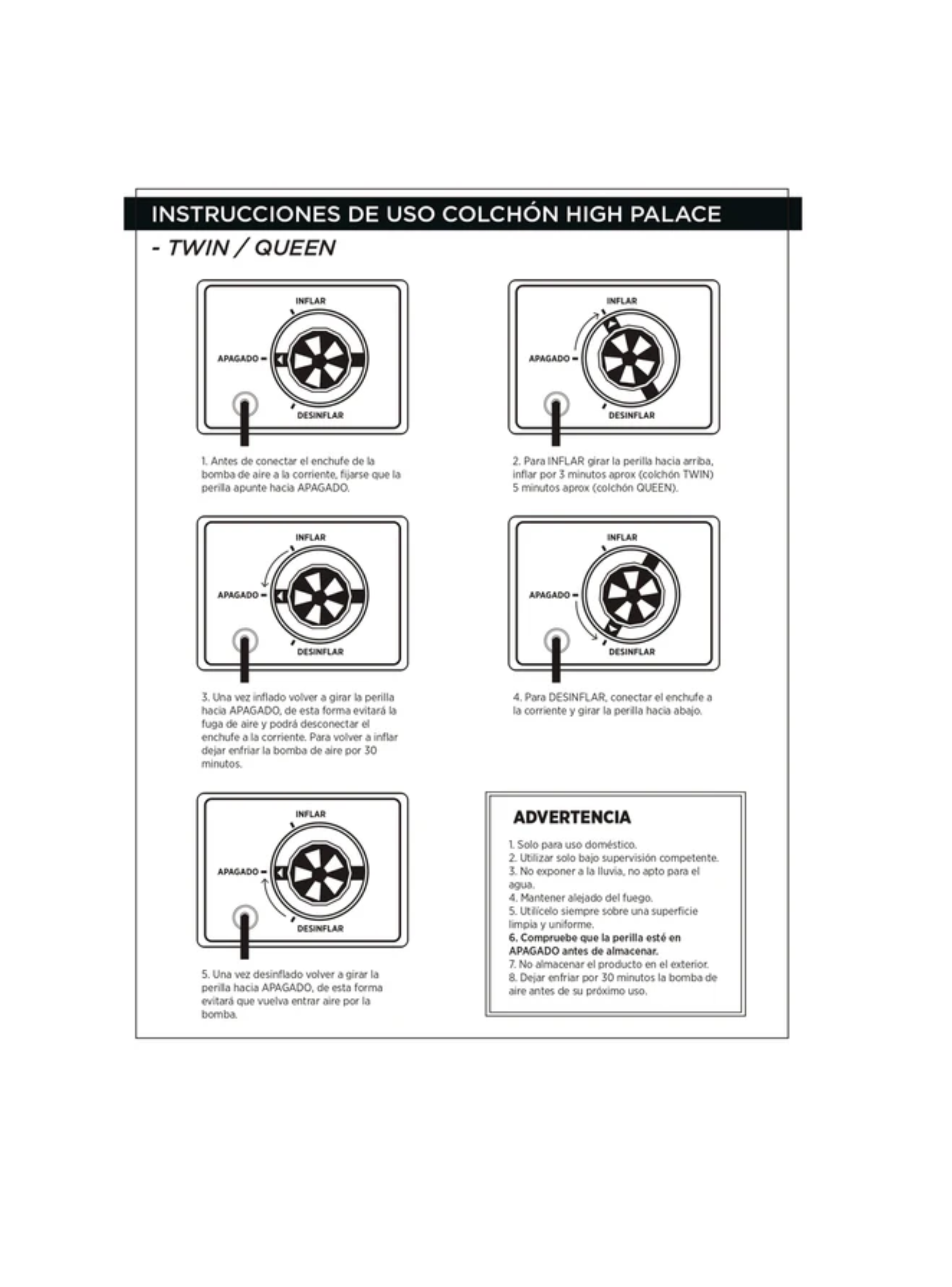 Colchón Inflable Eléctrico High Palace Twin 196x97x47 Cm -  Doite-4