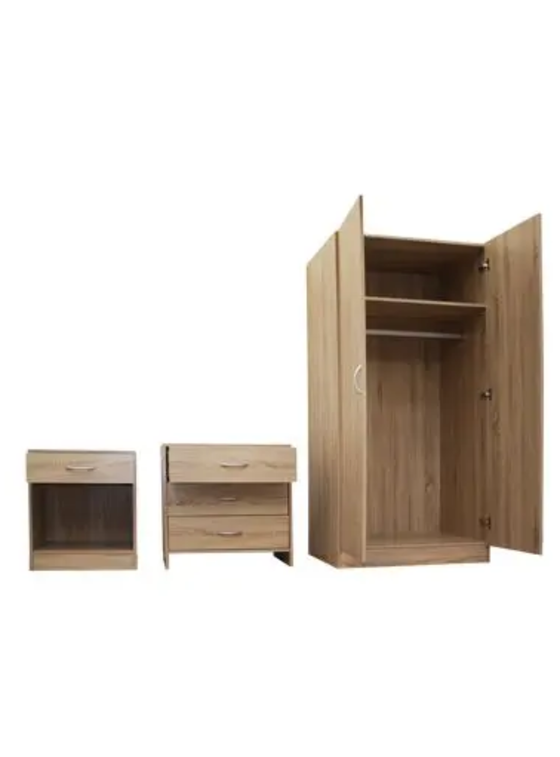 Clóset 2 puertas + Cómoda 3 cajones + Velador 1 cajón M+Design -4