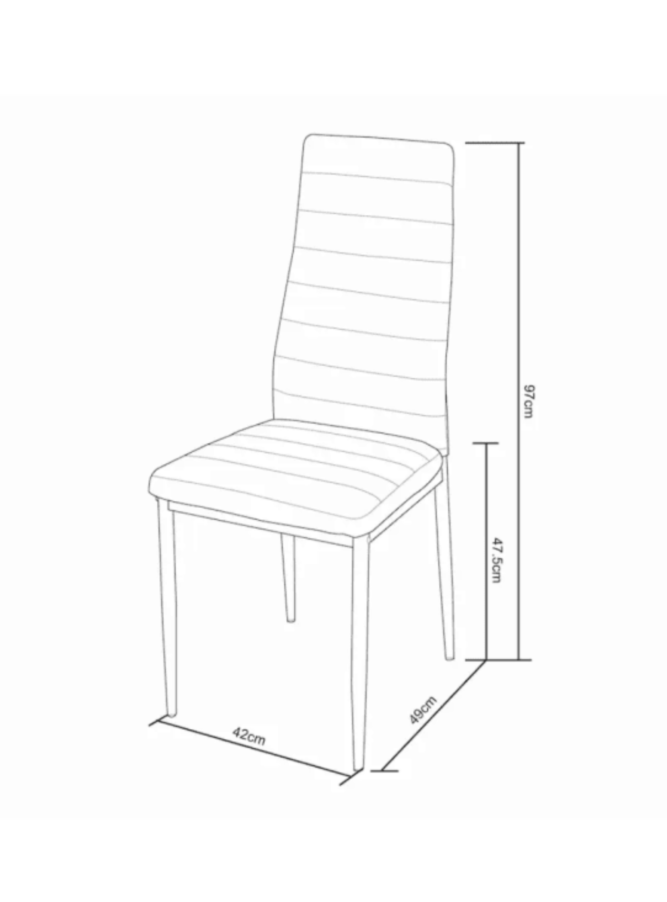 Silla Liana Gris  42 x 49 x 97 Cm - M+ Design-2
