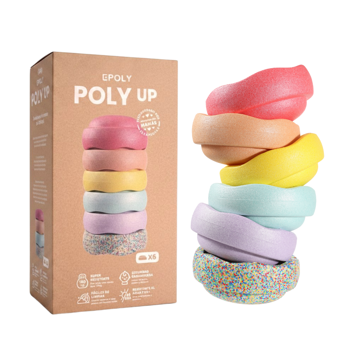 Juguete Sensorial Poly Up Nube Piedras Equilibrio-0