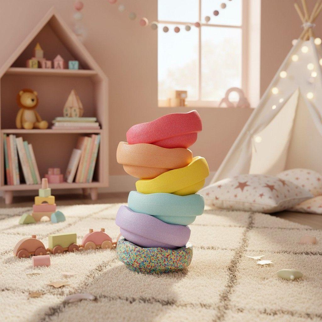 Juguete Sensorial Poly Up Nube Piedras Equilibrio-4