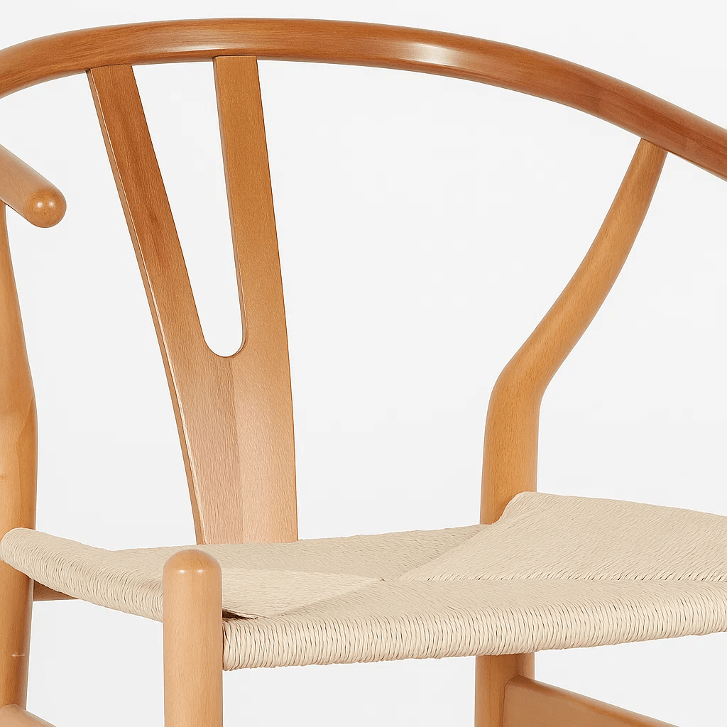 Taburete Wishbone Madera y Hilo de Cuerda - Natural-2