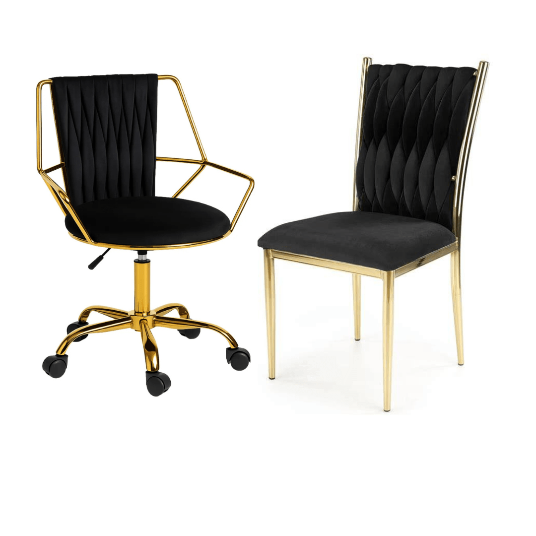 Pack 2 de silla king velvet gold-0