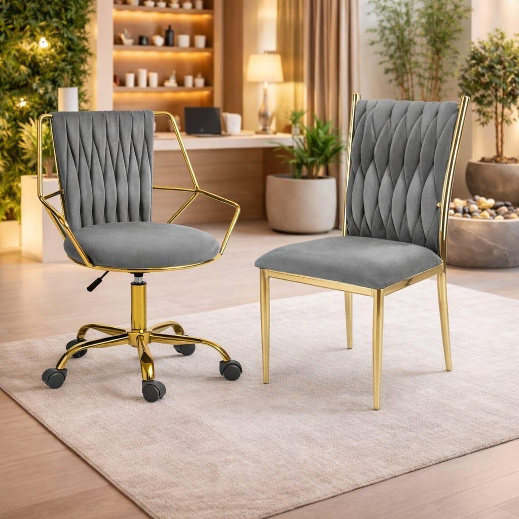 Pack 2 de silla king velvet gold-2