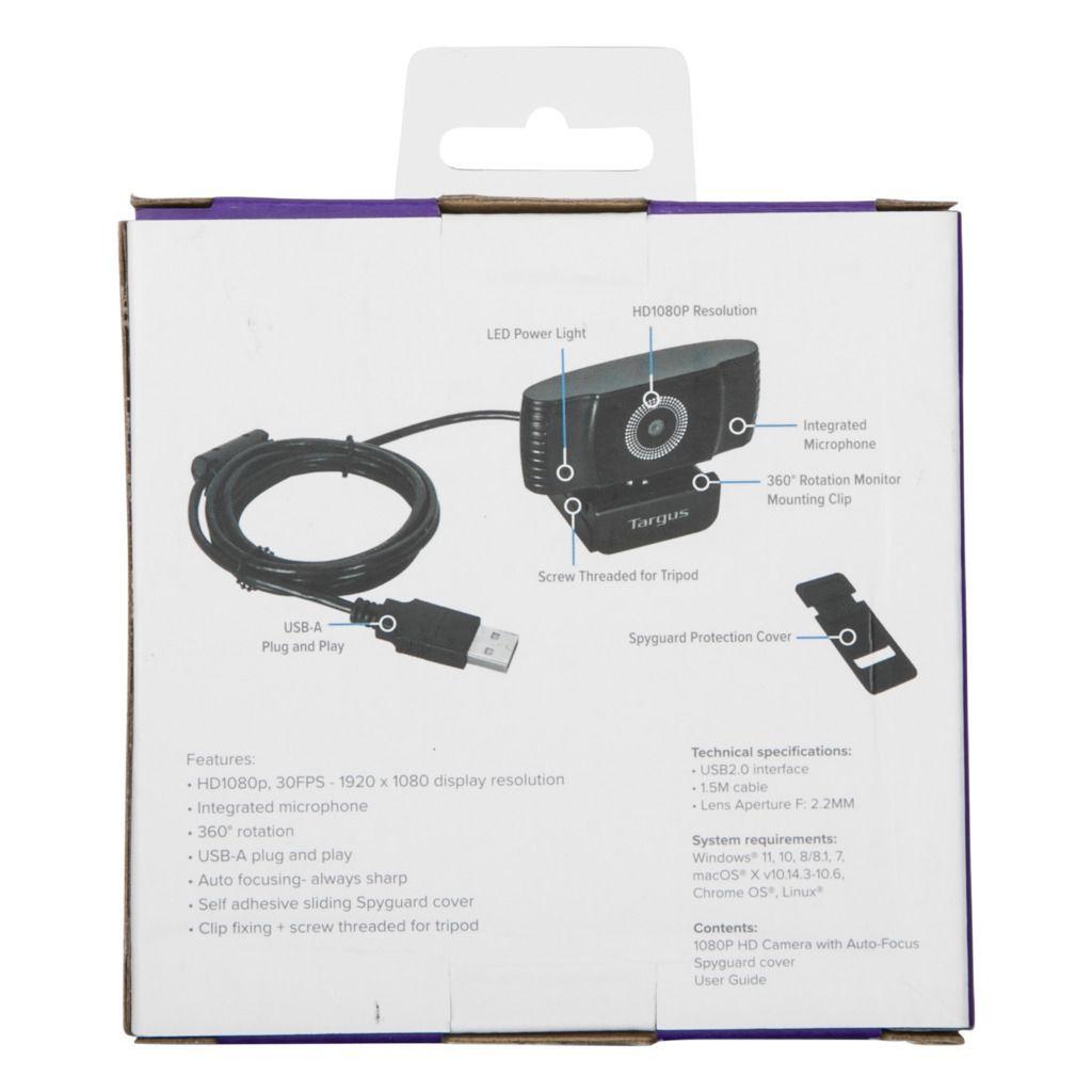 Cámara Targus HD Webcam Plus con Autofocus 1080p - Negro-7