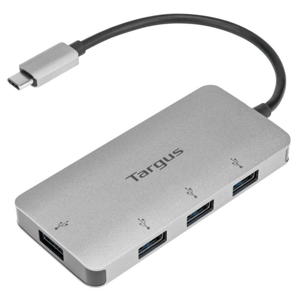 Hub Targus USB-C a 4 Puertos USB-A 3.0 - Plata-2