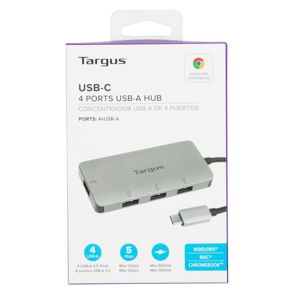 Hub Targus USB-C a 4 Puertos USB-A 3.0 - Plata-3