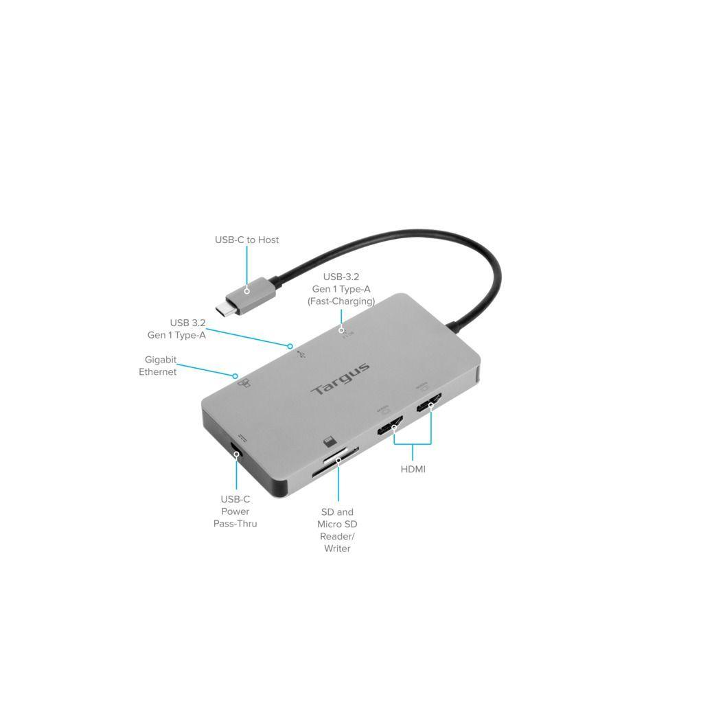 Dock Targus USB-C Dual HDMI 4K con Power Delivery 100W-2