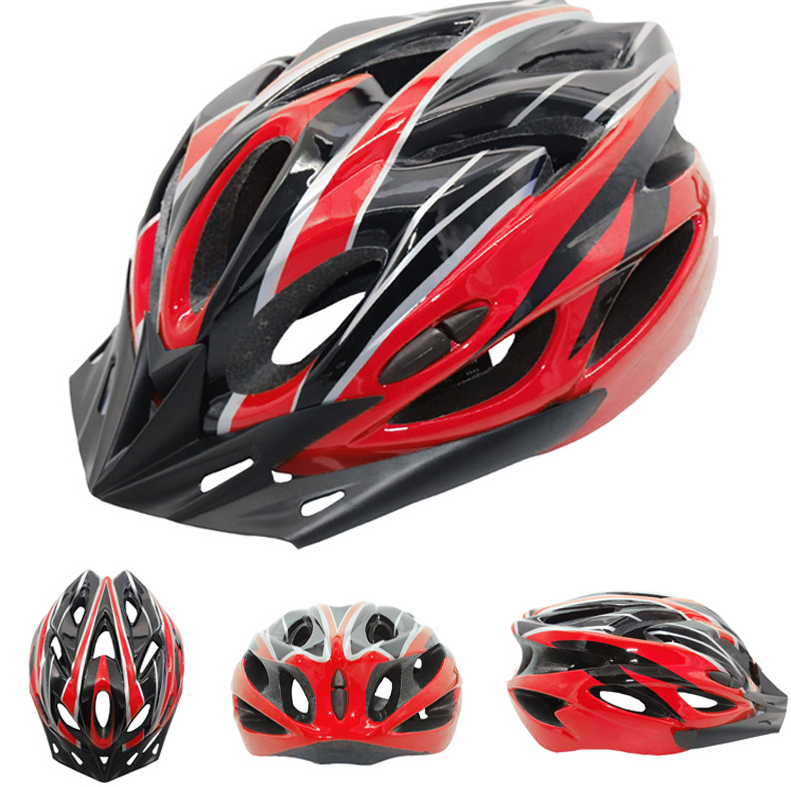 Casco Rojo Bicicleta Con Luz Led -1