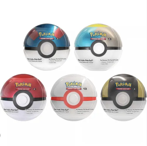 Cartas Pokémon Tcg Pokeball Tin 2024 3 Sobres Español Pokebola Metálica-3