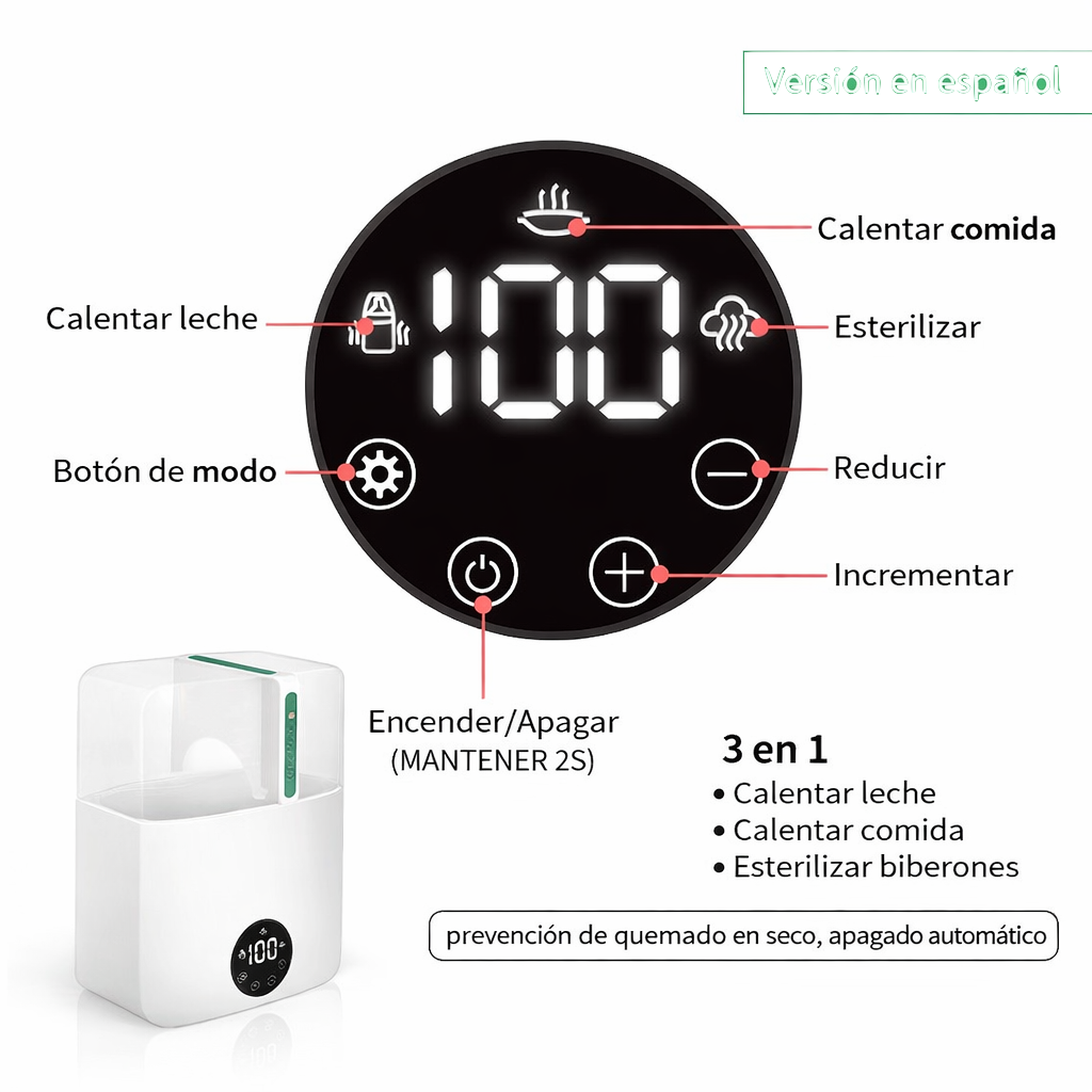 Calentador y Esterilizador de Mamaderas CMBEAR 3 en 1-3