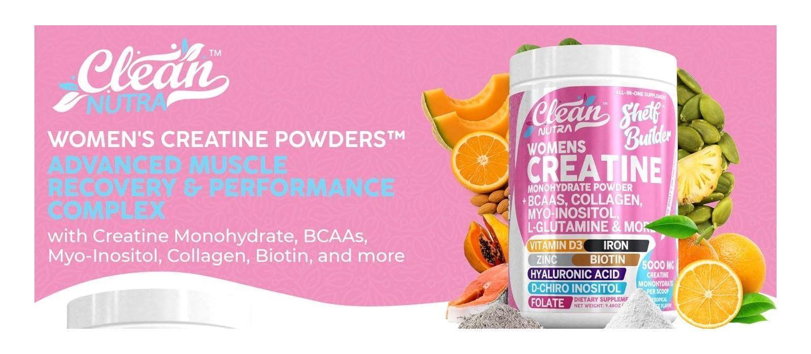 Creatina Para Mujeres Shelf Builder Clean Nutra Womens 296gr-5