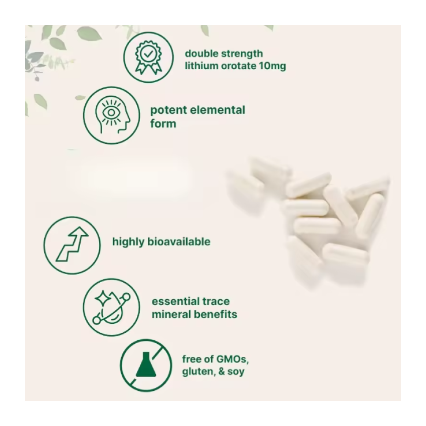 Suplemento Orotato De Litio Enfoque Bienestar 10mg 60 Cap-3