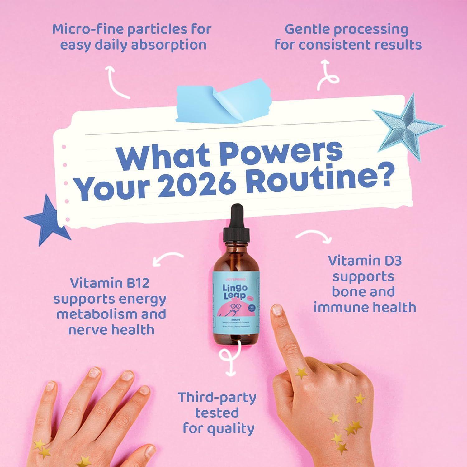 JOYSPRING LINGO LEAP VITAMINA B12 D3 ZEOLITA LIQUIDA SUBLINGUAL PARA NIÑOS 30ML-4