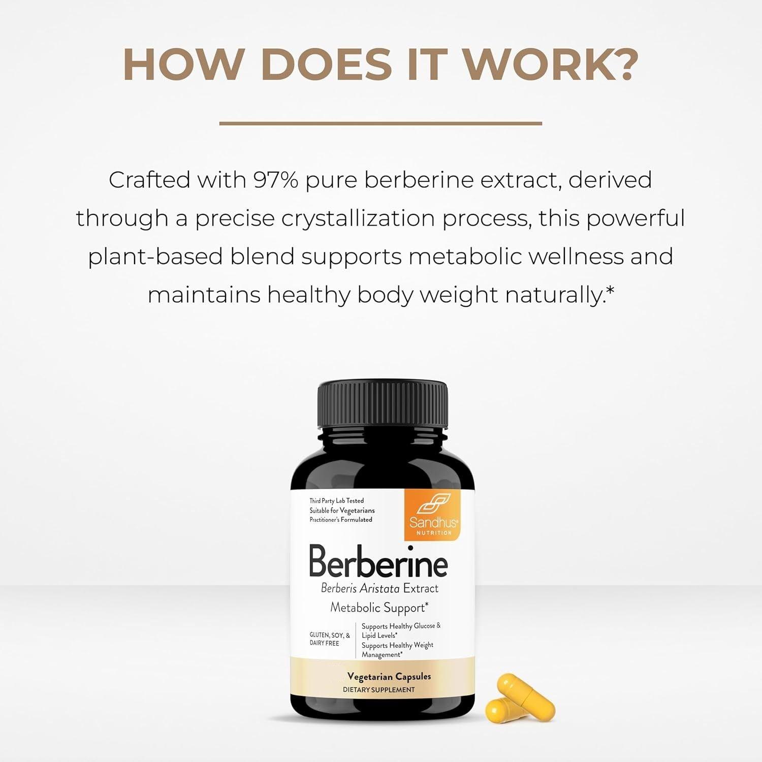 Berberina Hcl 500mg Sandhus Para Controlar Niveles De Azucar 120 caps-4