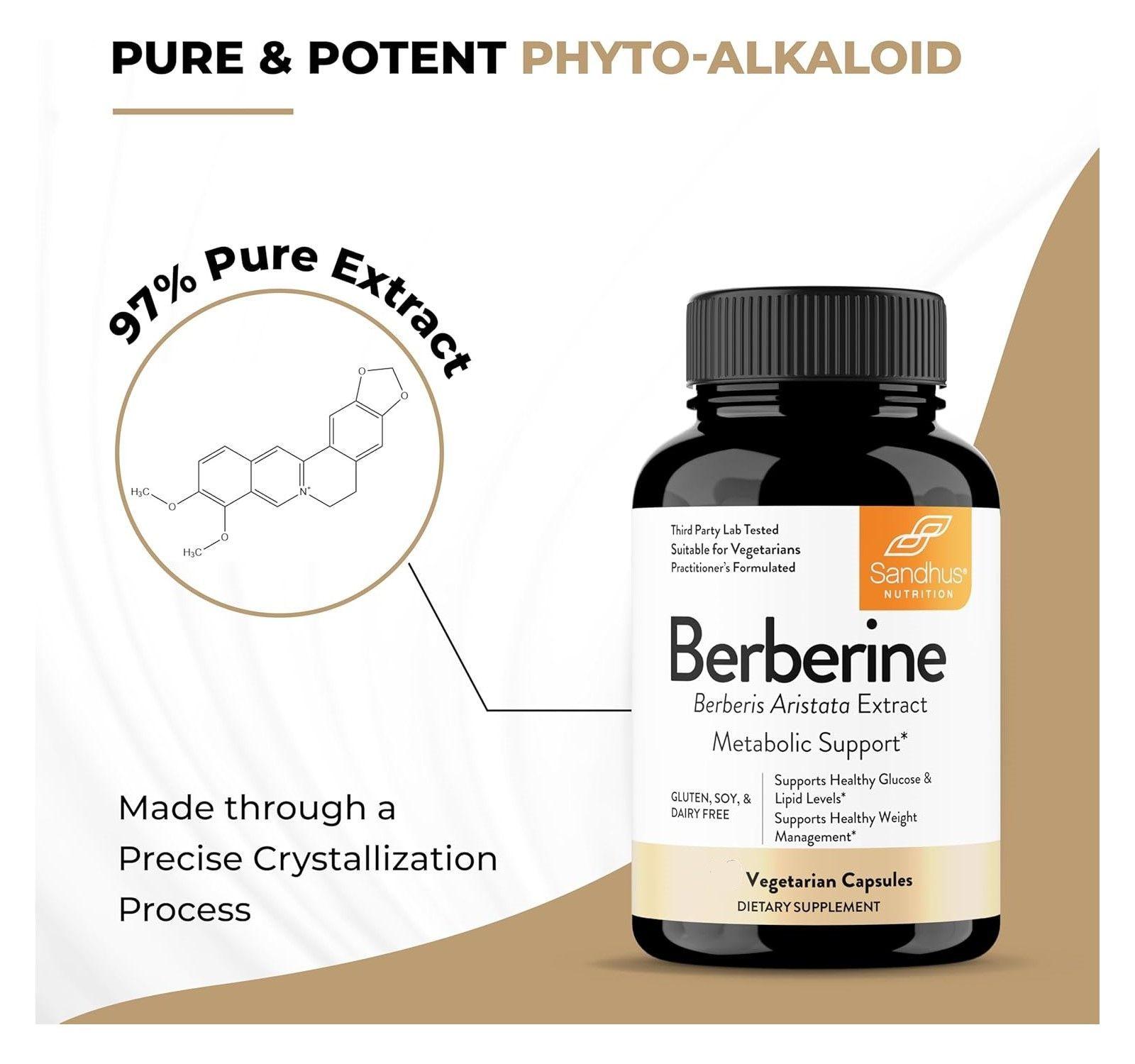 Berberina Hcl 500mg Sandhus Para Controlar Niveles De Azucar 120 caps-7