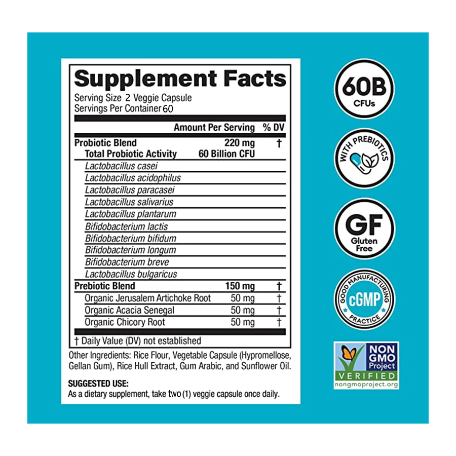 Probiotix Probioticos 60b Cfu Lactobacilos Acidophilus 120 caps-6