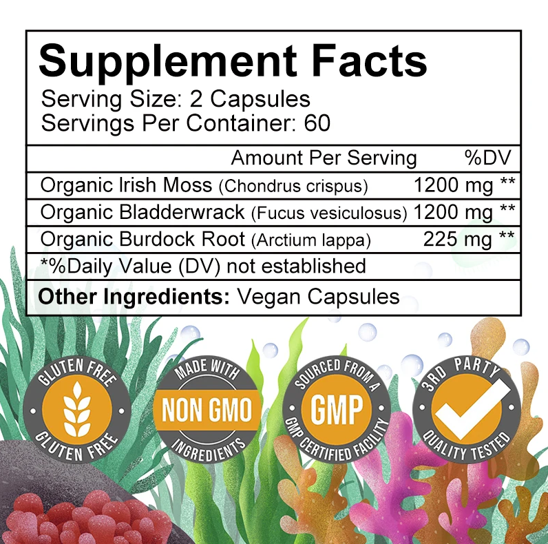 Sea Moss Musgo Marino Irlandes Organico 2000mg 120 Veg Caps-5