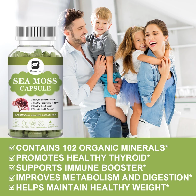Sea Moss Musgo Marino Irlandes Organico 2000mg 120 Veg Caps-6