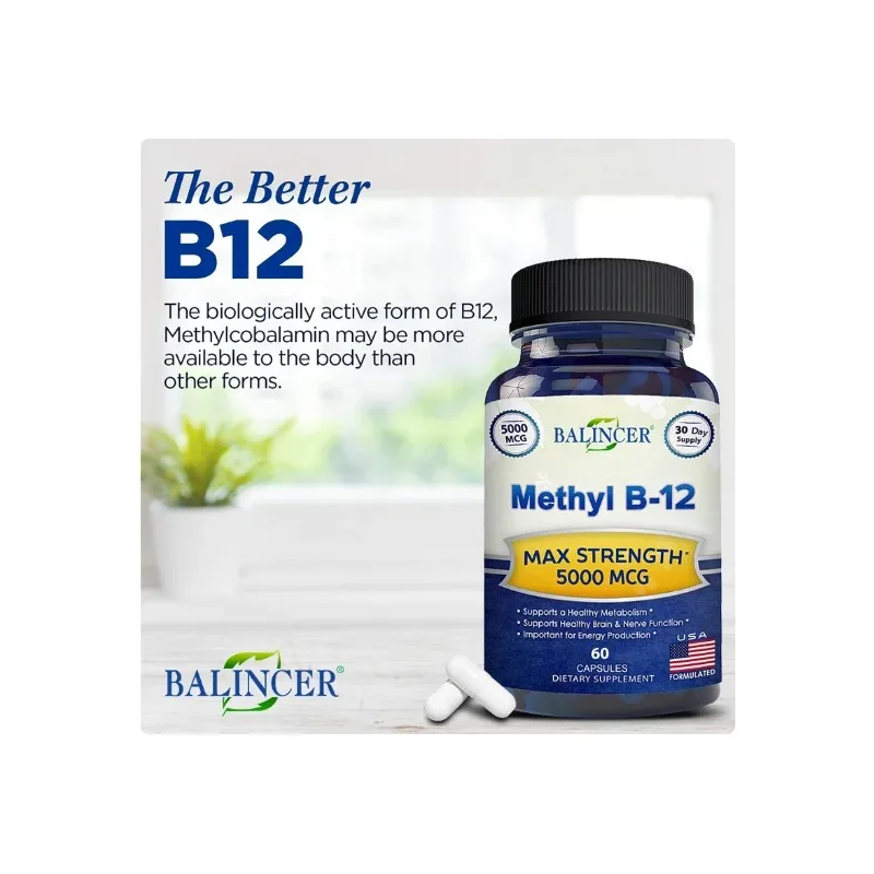 Balincer B12 Vitamina B12 5000mcg Metilcobalamina 60 Caps 60 Cápsulas-2