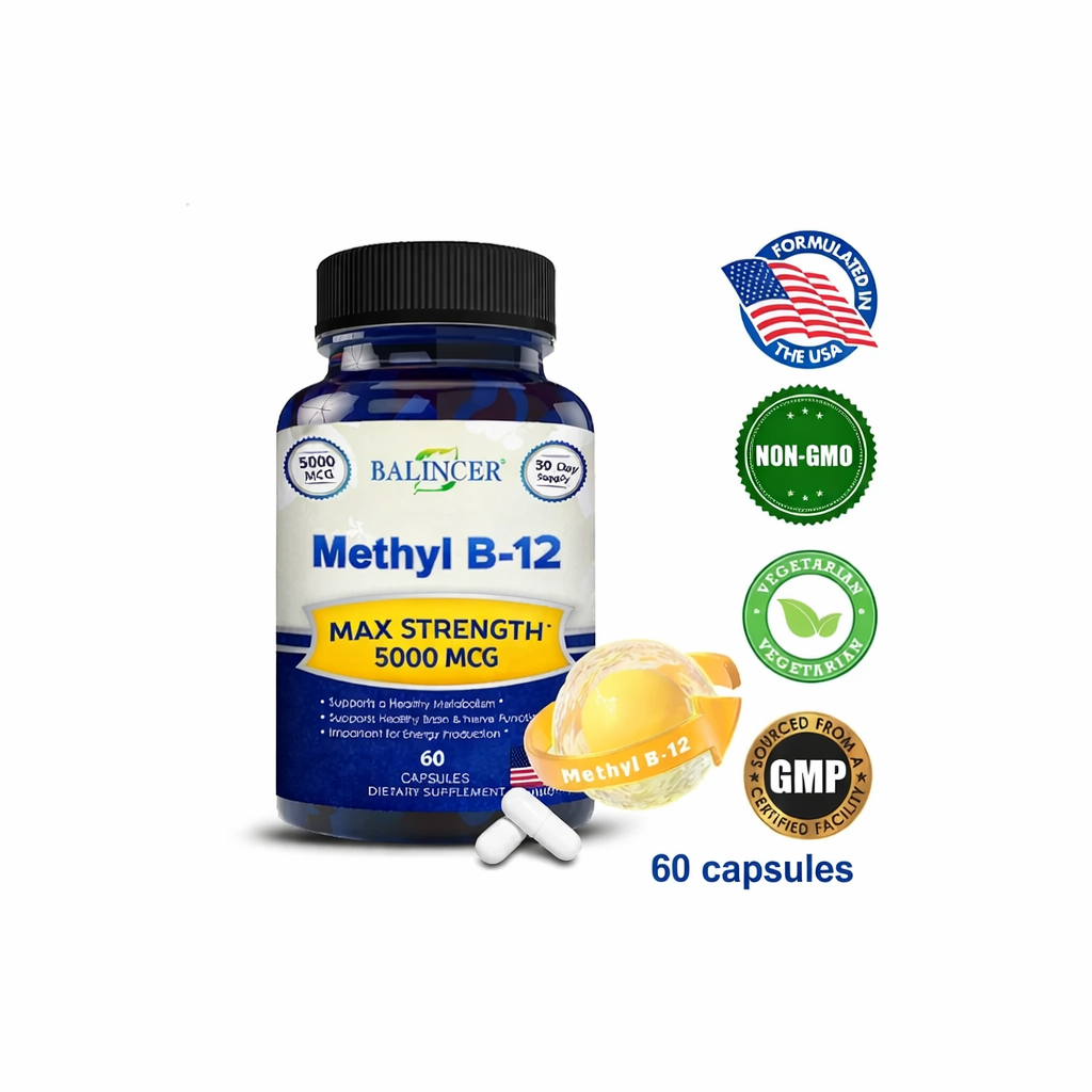 Balincer B12 Vitamina B12 5000mcg Metilcobalamina 60 Caps 60 Cápsulas-4