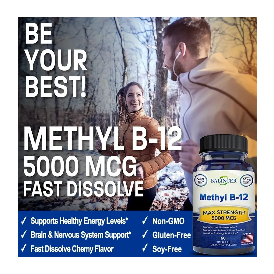 Balincer B12 Vitamina B12 5000mcg Metilcobalamina 60 Caps 60 Cápsulas-6
