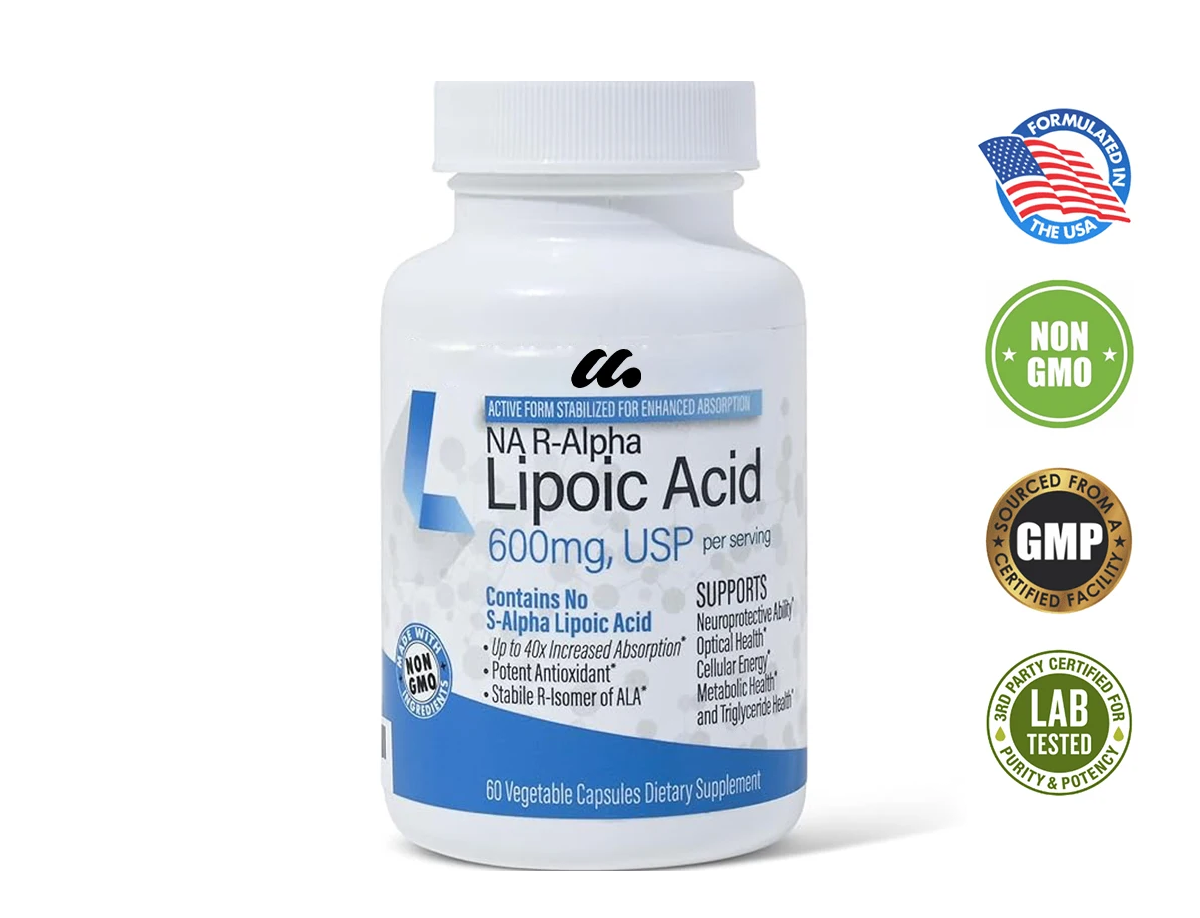 Acido Alfa Lipoico R Alpha Lipoic Acid 600mg 60 Caps-2