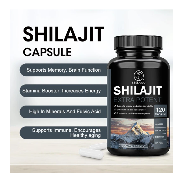 Shilajit Extracto Puro De Shilajit Del Himalaya 500mg 120 caps-4